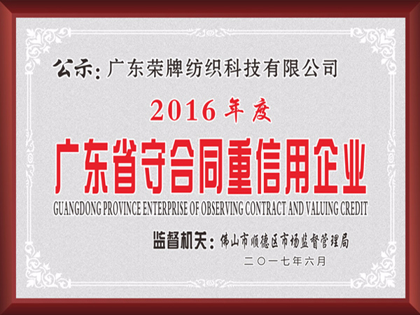 星空xingkong官方2017年获顺德政府颁发“广东省守合同重信用企业”